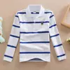 Camisa Polo Ropa Infantil Camiseta de Manga Larga Ropa de Primavera Niños Rayas Algodón Cuello Alto Camisa Polo Top Infantil