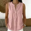 2026 Verano Europeo y Americano Transfronterizo Sitio Independiente de Amazon Nueva Ropa para Mujer Holgada y Cómoda Sin Mangas Cuello en V Color Sólido Camisa