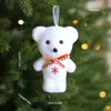 Adorno de Gorro Navideño de Osito, Colgante de Muñeco de Nieve de Espuma Blanca Navideña, Suministros Decorativos de Atmósfera Navideña para Ventas Transfronterizas