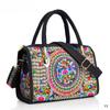 Bolso Bordado de Estilo Étnico Bolso Boston Estéreo para Viajes Bolso Cruzado Bordado de Peonías Estilo Chino