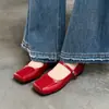 ¡Hermoso y Cómodo! Zapatos Estilo Francés de Punta Cuadrada con Lunares y Tacón Oculto tipo Nariz de Cerdo, Novedad Principios de Otoño 2026 Zapatos Planos Cómodos de Boca Baja