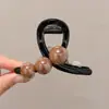 Pinza para el pelo grande y moderna para mujer, elegante y sofisticada, pinza para el pelo exquisita, pinza de tiburón simple para primavera-verano