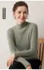 26 Otoño Invierno Primera Línea Ropa Lista para Usar Suéter 100% Cachemira para Mujer Cuello Medio Alto Jersey de Punto Canalé Ajustado Versátil