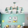 Lámpara de araña para sala de estar, comedor, dormitorio, hogar, LED, nórdica, creativa, estudio, macarrón, atmosférica, colgante.