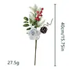 Galhos decorativos transfronteiriços de Natal, agulhas de pinheiro, galhos de flores, acessórios para decoração festiva de feriado, plantas artificiais, bagas vermelhas, galhos de frutas, pinhas