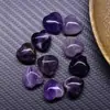 Amazon Fornece um Conjunto de Sete Peças de Coração de Pedra Preciosa de Cristal Natural de 15mm de Ornamentos de Ametista, Joias de Ágata de Jade