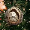 Decoraciones Navideñas de Cachorro Búho Nuevo Transfronterizas Colgante para Árbol de Navidad Impresión Plana 2D Colgante Pequeño de Acrílico