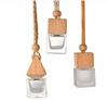 Frasco de Perfume Criativo para Carro com Tampa de Madeira e Cordão, Frasco de Vidro Cosmético Vazio, Pingente Decorativo, Frasco de Aromaterapia Atacado