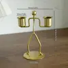 Adorno de Candelabro de Hierro Forjado Estilo Europeo Decoración Creativa para Sala de Estar Portavelas Prop para Cena Romántica a la Luz de Velas en Restaurante