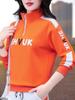 Sudadera de Algodón Puro para Mujer, Media Cremallera, Estilo Primavera y Otoño, Nueva Moda 2025, Ropa de Otoño que Reduce la Edad, Top Deportivo para Mujer con Cuello Alto