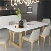 Nordic Homestay Marble Simple Dining Table and Chair Combination Small Apartment Table Internet Celebrity Restaurant Mesa de jantar retangular Rock Plate