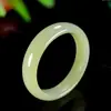 Pulsera de jade Hetian imitación verde y boca amarilla al por mayor de fábrica material de Mongolia Exterior pulsera de seguridad de jade azul y blanco pulsera de jade de raya ancha para mujer