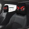 Funda de Reposacabezas para Coche con Estampado de Calavera Negra de Comercio Exterior Transfronterizo, Estilo Elástico Universal, Funda de Reposacabezas para Coche Original y Divertida