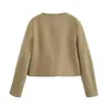 Amazon Transfronterizo Mayorista Europeo y Americano Otoño 2024 Nueva Moda Casual Holgada Chaqueta Corta con Solapa