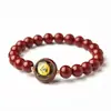 2026 Ano do Cavalo, Ano do Zodíaco, Ouro Cinábrio, Madeira, Água, Fogo, Terra, Pulseira Thangka dos Cinco Elementos, Areia Dourada Roxa, Pulseiras Masculinas e Femininas Atacado