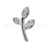 Pendientes de Cabeza para Joyería de Aleación de Titanio Jiangtai F136 con Diseño de Hoja Incrustada de Diamantes Body Piercing de Aleación de Titanio G23 Tachuelas para Hueso del Oído
