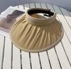 Sombrero de Sol de Verano para Mujer Estilo Coreano de Copa Abierta Anti-ultravioleta de Ala Ancha Sombrero Parasol para Mostrar el Rostro Pequeño Sombrero de Sol de Concha para Exterior