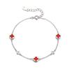 Pulsera de Plata de Ley S925 con Diseño de Trébol de Cuatro Hojas y Ágata de Doble Cara y Uso Bidireccional para Mujer, Diseño de Doble Cara de la Suerte, una Joyería Moderna de Uso Bidireccional