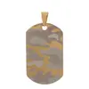 Pingente Masculino Huayue Europeu e Americano Transfronteiriço com Padrão de Camuflagem Gravado a Laser, Placa Militar de Aço Inoxidável 304, Venda Direta da Fábrica
