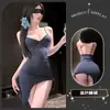 Admiração Matinal Sexy Apertada QQNY Humor Feminino Sedutor Interesse Sexual Lingerie Divertida Desejo Puro Fenda Abraçando o Quadril Alças Tentação Pijama