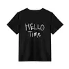Camiseta Negra de Manga Corta con Cuello Redondo, Estilo Nuevo de Verano para Mujer, Sencilla con Estampado de Letras, Ropa Exterior Casual, Top Versátil para Mujer