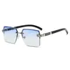 Nuevas Gafas de Sol Poligonales de Moda con Montura Semi-Rimless para Hombre, Gafas de Sol Personalizadas de Alta Gama, Gafas de Sol para Protección Solar al Aire Libre
