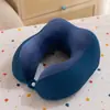 Almohada de Espuma Viscoelástica de Color Sólido en Forma de U, Almohada Redonda de Viaje para el Cuello, Almohada de Espuma Viscoelástica en Forma de U al por Mayor con Impresión de Logo