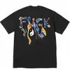 Camiseta de Algodón Puro de Estilo Europeo Transfronterizo, Tendencia Original 24Ss, Camiseta de Manga Corta con Estampado de Letras y Pintura en Spray Graffiti