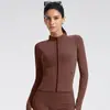 Chaqueta de Yoga con Cremallera, Cuello Alto y Mangas Largas Transfronteriza para Mujer, Ropa Deportiva de Fitness para Ciclismo, Chaqueta Elástica Moldeadora Ajustada
