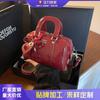 Bolso Almohada de Cuero Suave Vintage para Mujer, Bolso Cilindro Versátil Nuevo, Bolso de Mano Cruzado de Moda Tendencia para Mujer