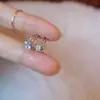Brincos Inteligentes com Franjas em Prata de Lei S925 Estilo Chique Para Piercing no Orelha Brilhantes com Zircônia Para Mulheres Não Precisam Ser Retirados ao Tomar Banho e Dormir