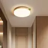 Luminária de Corredor Estilo Japonês Estilo Madeira Wabi-Sabi Estilo Creme Luminária de Teto para Entrada Lâmpada de Varanda Ultrafina