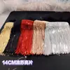 14cm Franja Lantejou Miçanga Renda Acabamento Acessórios DIY Performance Dança do Ventre Moda Roupas Feito à Mão Acessórios DIY