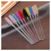 Pincel para cílios haste de cristal ferramenta para enxerto de cílios pente de sobrancelha espiral descartável pincel de cílios colorido