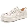 2026 Novo Modelo Couro Genuíno Ajuste Largo Solado Macio Antiderrapante Tênis Casuais Respiráveis Sapatos Femininos para Comércio Transfronteiriço