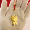 Gato Arroz Dorado Hello Kitty Gato Lámina de Oro Lindo Gato KT Colgante Correa para Teléfono Colgante para Bolso Pequeño Regalo Colgante