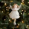 Novo Pingente de Menina Anjo com Galhos de Natal de Pelúcia Decoração de Árvore de Natal Boneca Criativa Ornamento para Pendurar