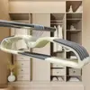 Perchas de Plástico Translúcido de Cuello Corto para Almacenamiento y Organización en el Hogar, Ahorradoras de Espacio, Antideslizantes, que No Dejan Marca para Armario