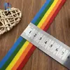 Acessórios de vestuário de malha com listras horizontais de fábrica, calças de suéter com faixa larga decorativa na lateral