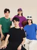 Camiseta de Algodón Puro de 180g con Cuello Redondo y Mangas Cortas con Logo Impreso Personalizado para Hombres y Mujeres, Camiseta Cultural Publicitaria de Equipo de Verano, Holgada y Versátil