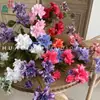Flores de Lisianthus Artificiales de 5 Cabezas con Hojas, Flores Decorativas para Bodas, Accesorios de Fotografía, Decoración del Hogar, Sala de Estar, Arreglos Florales para Centros Comerciales