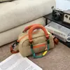 Bolsa de mão color-blocking rosa pêssego, doce e fresca, estilo coreano, jovem e vibrante, adequada para passeios casuais de estudantes universitários, bolsa transversal