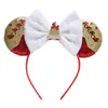 Diadema Navideña de Orejas de Ratón Mickey Mouse para Parque de Atracciones Fiesta Disfraz Accesorios para la Cabeza Navideños Diadema con Lazo