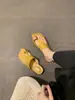 ¡En stock! Sandalias de tacón bajo estilo Mamá Uva con Anillos Metálicos en la Puntera, Nuevo Modelo de Verano para Mujer, Punta Cuadrada para Uso al Aire Libre