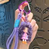 Chaveiro Pingente de Menina Cacheada Desenho Animado, Menina Boneca Fofa para Bolsa Pequeno Presente Ornamento Requintado