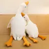 Ganso Blanco Grande Cojín Grande Muñeco de Ganso Ganso Acostado Peluche Muñeco para Dormir Regalo de San Valentín Cumpleaños para Niñas