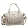 Bolso de Mano de PU de Color Sólido con Diseño de Rombos para Mujer, Nuevo de Primavera 2025, Coreano de Nicho, Bolso de Hombro Cruzado Versátil, Moderno