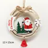 Decoraciones Navideñas Transfronterizas, Cascabeles Redondos, Colgantes para Puerta, Colgantes de Madera, Adornos Colgantes, Regalos, Etiquetas Lindas de Dibujos Animados