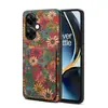 Denior es Adecuado para Funda de Teléfono de Cuero Floral de Madera Suave para Oneplus 13 y Funda de Teléfono con Tarjetero para Oneplus Ace3Pro