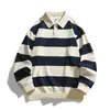 Nueva Sudadera de Doble Piqué Rayada Estilo Hong Kong, Suelta y de Moda, Marca Independiente de Amazon para Primavera y Otoño 2025 para Hombres y Mujeres